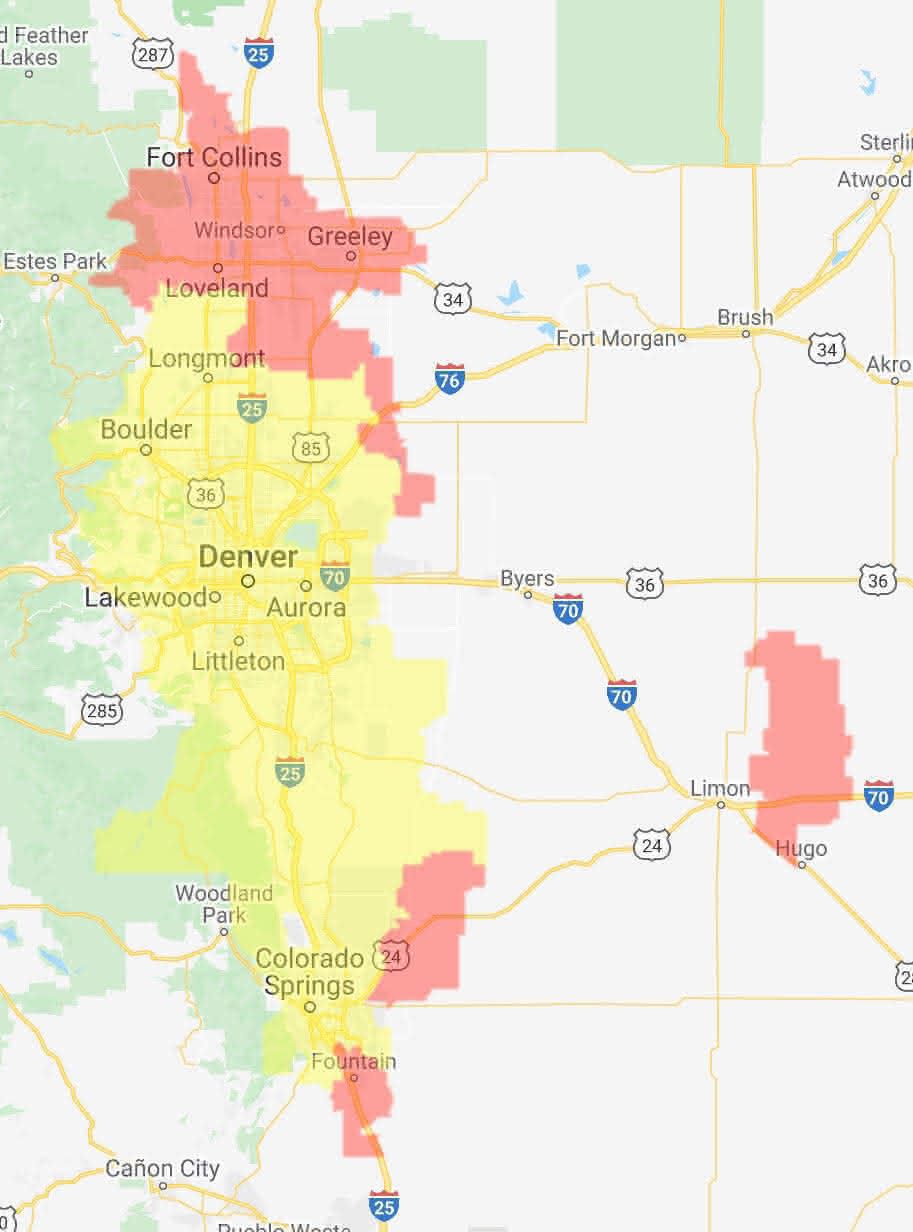 Service Areas Map